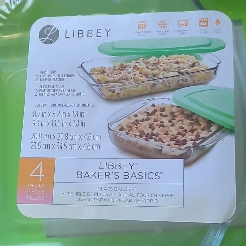 Libbey Green Glass Baking Dish Set